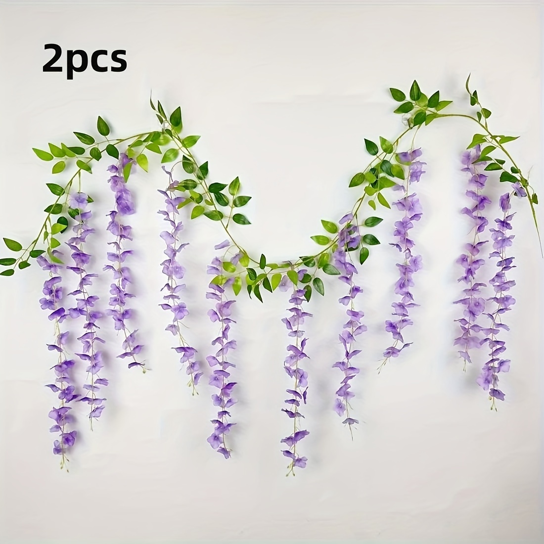 KKHZ Romantic 12-Pack White Wisteria Artificial Garland - Perfect for Elegant Weddings Special 
