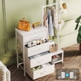 thumbnail image 1 of Dresser with Hanging Rack and 4 Fabric Drawers, Dresser for Bedroom with Storage Shelves, Freestanding Closet Organizer, White, 1 of 7