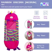 KKL Kids 2-in-1 Foldable Unicorn Sleeping Bag, Pink