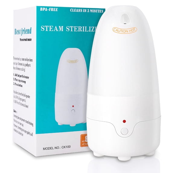 KKL Menstrual Cups Steamer Sterilizer ;Cleaning Menstrual Cups;One-Button Control Menstrual Cups Cleaner,White