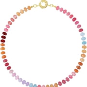 KKLDOGS Colorful Beades Gemstone Necklace for Women Boho Beaded Choker Rainbow Colorful Natural Stone Summer Beach Jewelry for Women