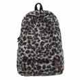 thumbnail image 1 of KKLDOGS Fuzzy Leopard Print Backpack Soft Plush Casual Daypack Large Capacity Lightweight Travel Commute Shoulder Bag, 1 of 5