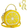 thumbnail image 1 of KKLDOGS Lemon Purse for Women Cute Fruit Shaped PU Purse Crossbody Novelty Shoulder Bag Trendy Mini Stylish Top Handle Bags, 1 of 12