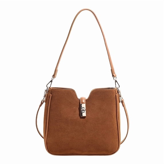 KKLDOGS Soft Faux Suede Crossbody Bucket Bag for Women, Adjustable Strap Purse with Roomy Interior, Chic Handbag, Fall Tote Bags