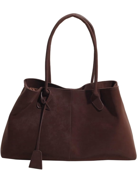 Suede Tote Handbags Bag for Women Vintage Large Capacity Shoulder Bag Casual Satchel Fashion Faux Suede Hobo Purses