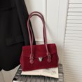 thumbnail image 1 of KKLDOGS Vintage Messenger Crossbody Bag for Women in Soft Faux Suede, Fixed Strap & Zipper Closure, Fall Boho Leather Purse, 1 of 4