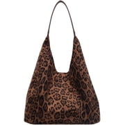 KKLDOGS Womens Leopard Print Hobo Bag Trendy Y2k Soft Slouchy Tote Purse Casual Vintage Shoulder Handbag Work Commute