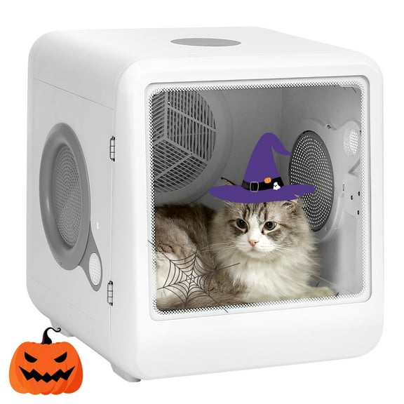 KKLLIM Pet Grooming Dryer Box, 70L Ultra-Quiet Cat & Dog Hair Dryer, 4 Modes, Adjustable Temp & Timer, Converts to Cat Bed