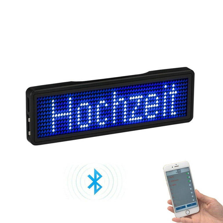 KKMOL DIY LED Sign Bluetooth Digital Programmable Scrolling Name Message  Tag Badge