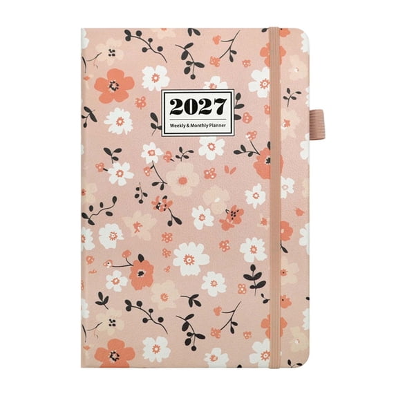 KKOUHVY 2027 Weekly Planner, Elegant Floral Planner Weekly and Monthly Includes January 2027 - December 2028, Flexible Cover, Wirebound, Laminated Tab