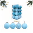 thumbnail image 1 of KKOUHVY Christmas Balls Ornament, 24Pcs Velvet Flocked Christmas Tree Hanging Ornaments, Vintage Xmas Ball Hanging Strings for Gift Party Decorations, 1 of 6