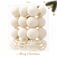 thumbnail image 1 of KKOUHVY Christmas Balls Ornament, 24Pcs Velvet Flocked Christmas Tree Hanging Ornaments, Vintage Xmas Ball Hanging Strings for Gift Party Decorations, 1 of 5