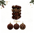 thumbnail image 1 of KKOUHVY Christmas Balls Ornament, 24Pcs Velvet Flocked Christmas Tree Hanging Ornaments, Vintage Xmas Ball Hanging Strings for Gift Party Decorations, 1 of 6