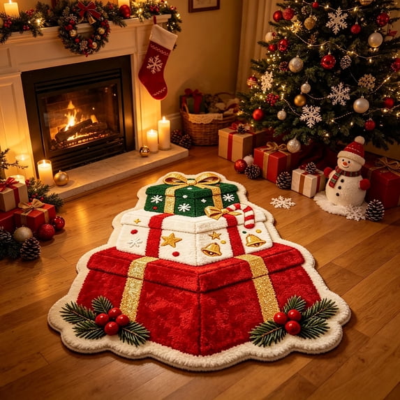 KKOUHVY Christmas Door Rug, Non-slipped & Absorbent Christmas Door Mat, Soft Cozy Xmas Front Door Rug for Holiday Indoor Entryway, 32x16 inch