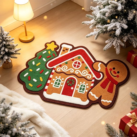 KKOUHVY Christmas Rug, Non-slipped & Absorbent Christmas Door Mat, Super Soft Cozy Cabin Xmas Front Door Rug for Indoor Entryway, 24x36 inch
