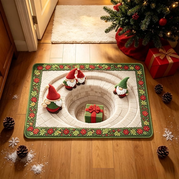 KKOUHVY Christmas Rug, Super Soft Cozy Christmas Door Mat, Non-slipped & Absorbent Xmas Front Door Rug for Indoor Entryway, 24x16 inch