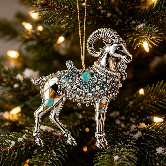 KKOUHVY Christmas Sheep Ornament, Animals Ram Hanging Pendant Xmas Tree Ornaments, Rustic Farm Animal Christmas Decor for Home Mantel Shelf Window Porch