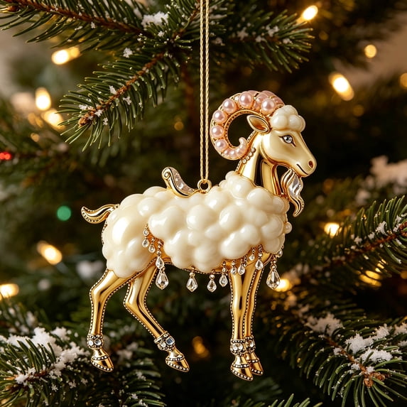 KKOUHVY Christmas Sheep Ornament, Animals Sheep Hanging Pendant Xmas Tree Ornaments, Rustic Farm Animal Christmas Decor for Home Mantel Shelf Window Porch