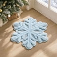 thumbnail image 1 of KKOUHVY Christmas Snowflake Shaped Floor Mat, Soft Fluffy Blue Area Rug for Bedroom Living Room Fireplace, Winter Holiday Christmas Home Decoratons, 1 of 7