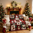 thumbnail image 1 of KKOUHVY Christmas Snowman Reindeer Plaid Throw Blanket, Soft Flannel Quilted Xmas Blanket, Holiday Decor for Gift Sofa Bed, 28x39 inch, 1 of 6