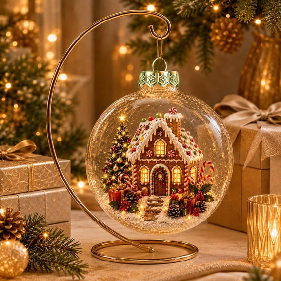 KKOUHVY Lighted Christmas Ball Ornaments, Glowing Christmas Scene Balls, LED Xmas Tree Ornaments for Holiday Hanging Decoration