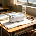 thumbnail image 1 of KKOUHVY Pencil Case, Large Capacity Blue Polka Point Pencil Pouch with Flower Zipper, Cute Pencils Case for School Office Teens Girls Women, White, 1 of 6