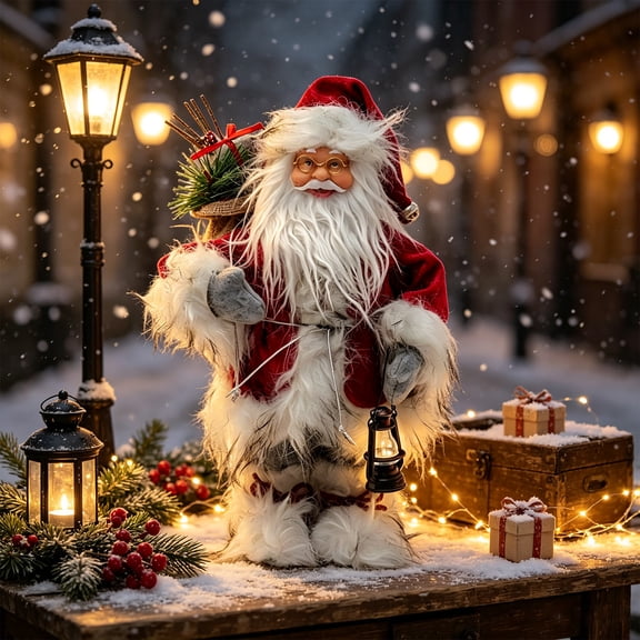 KKOUHVY Santa Claus Plush Doll, 5.5x12.9in Soft Christmas Elf Toy Decoration for Xmas Tree Tabletop Holiday Party Decor