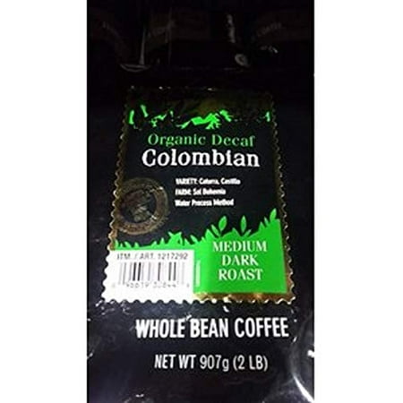 KKS Organic Colombian Decaf Whole Bean Coffee, 2Lbs.
