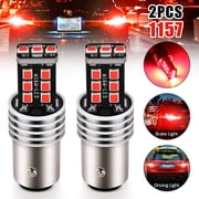 KKSQ 1157 LED Brake/Tail Light Bulbs - Bright Red, 12V, Long Life, 2 Pack Blinker Bulb for Car Rear Lights Replacement Strobe Flashing
