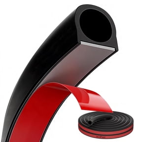 KKSQ D-Shape EPDM Rubber Weatherstripping Car Seal Strip - Weatherproof, Soundproof, Noise Insulation Seals - 16FT/5M Universal Fitment for Auto Door, Trunk, Hood