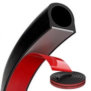 KKSQ D-Shape EPDM Rubber Weatherstripping Car Seal Strip - Weatherproof, Soundproof, Noise Insulation Seals - 16FT/5M Universal Fitment for Auto Door, Trunk, Hood
