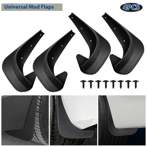 KKSQ Mud Flaps & Splash Guards - Front & Rear Fender Mudguards (Set of 4), Universal All-Weather Protection for Cars, Trucks, SUVs