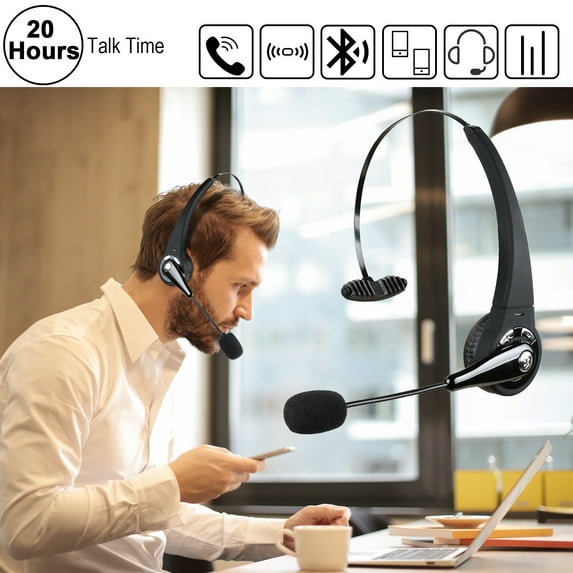 KKSQ Trucker Headphones Bluetooth V3.0 Wireless Universal Headset PC Gaming Noise Cancelling Headphone with Mic & Multipoint Connection