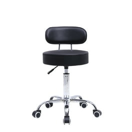 HOMESTOCK Espresso Faux Leather Drafting Stool for Office, Studio,  Adjustable Height with Backrest and Rolling Wheels 85502W - The Home Depot