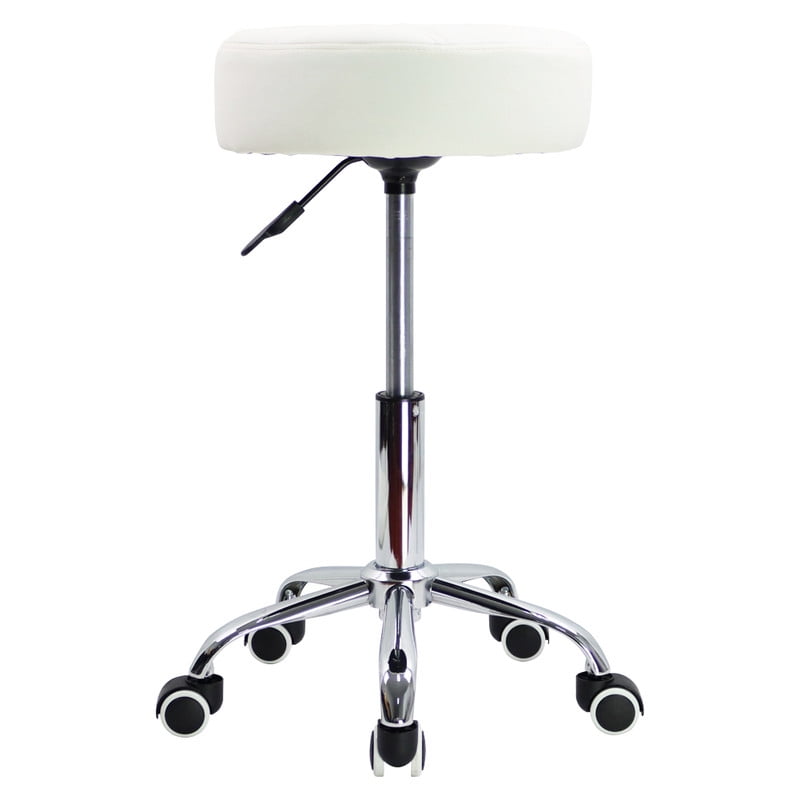 KKTONER Round Rolling Stool Chair PU Leather Height Adjustable Shop
