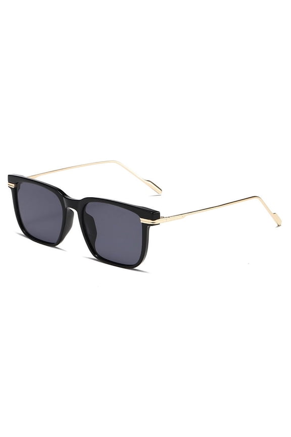 Elegance Retro Brown Square Metal Sunglasses UV Protection or Blue Light Protection