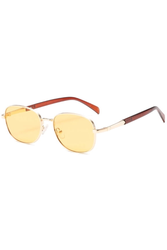 Glamour Gleam Metal Frame Sunglasses, Retro Style UV400 Sun Protection Shades