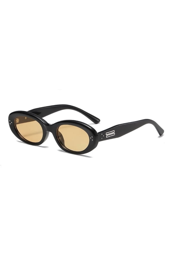 Radiance Elegant Small Round Frame Sunglasses for Women, Providing UV Protection and High-end Style with Three Rivets