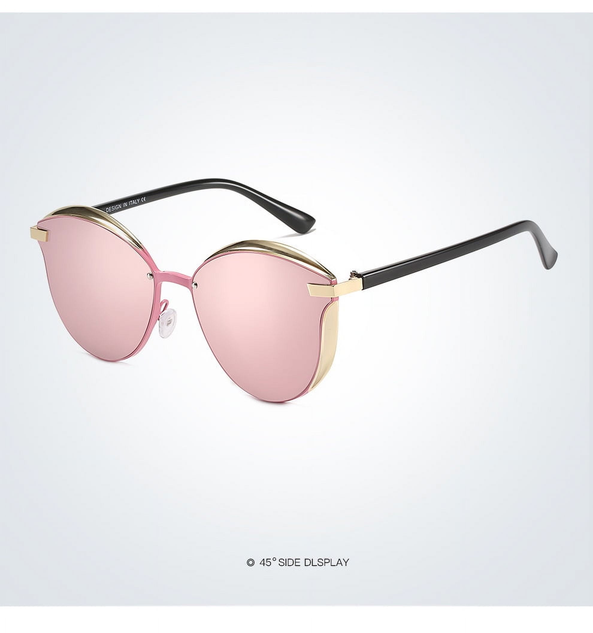 KKTREE Serenade Cat-Eye Polarized Sunglasses, Retro UV400 Protection, Golden Metal Frame