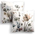 thumbnail image 1 of KKVEE Flower Throw Pillow Covers 18x18 Set of 2, Flowers Pillow Cushion Cases, Modern Decorative Square Pillowcases for Sofa Couch Bedroom Living Room Car, 1 of 6