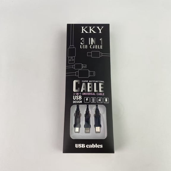 KKY USB cables, 6FT Multi Charger Cable Universal 3 in 1 Multiple USB Cable Fast Charging Cord with Type C, Micro USB Port Connectors Compatible with Most Cell Phones Tablets