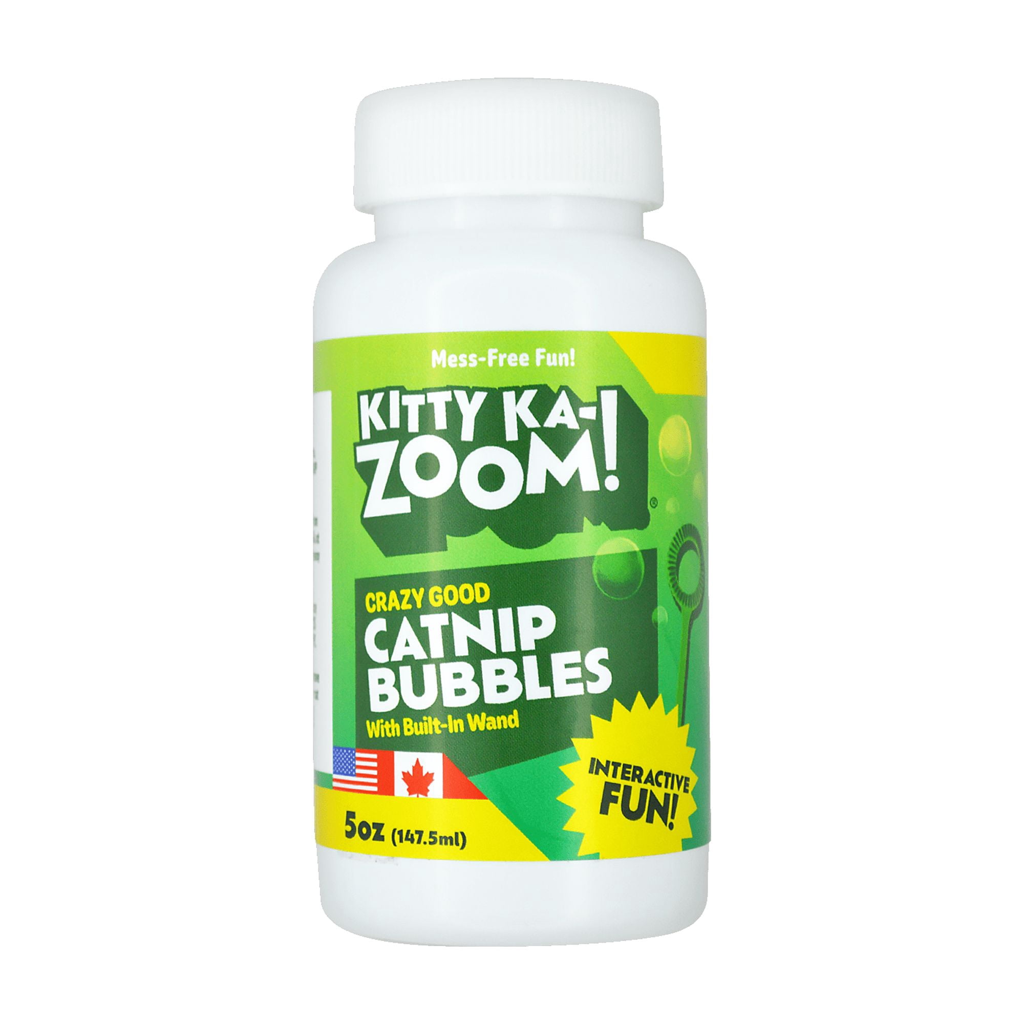 Kitty Ka-Zoom High Potency Catnip Bubbles for Cats with Wand, 5 oz