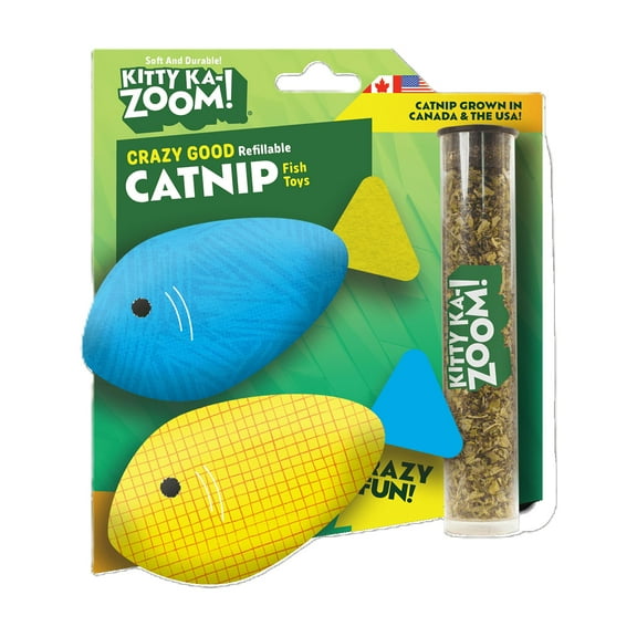 Kitty Ka Zoom Catnip Fish Toy 2 Pack