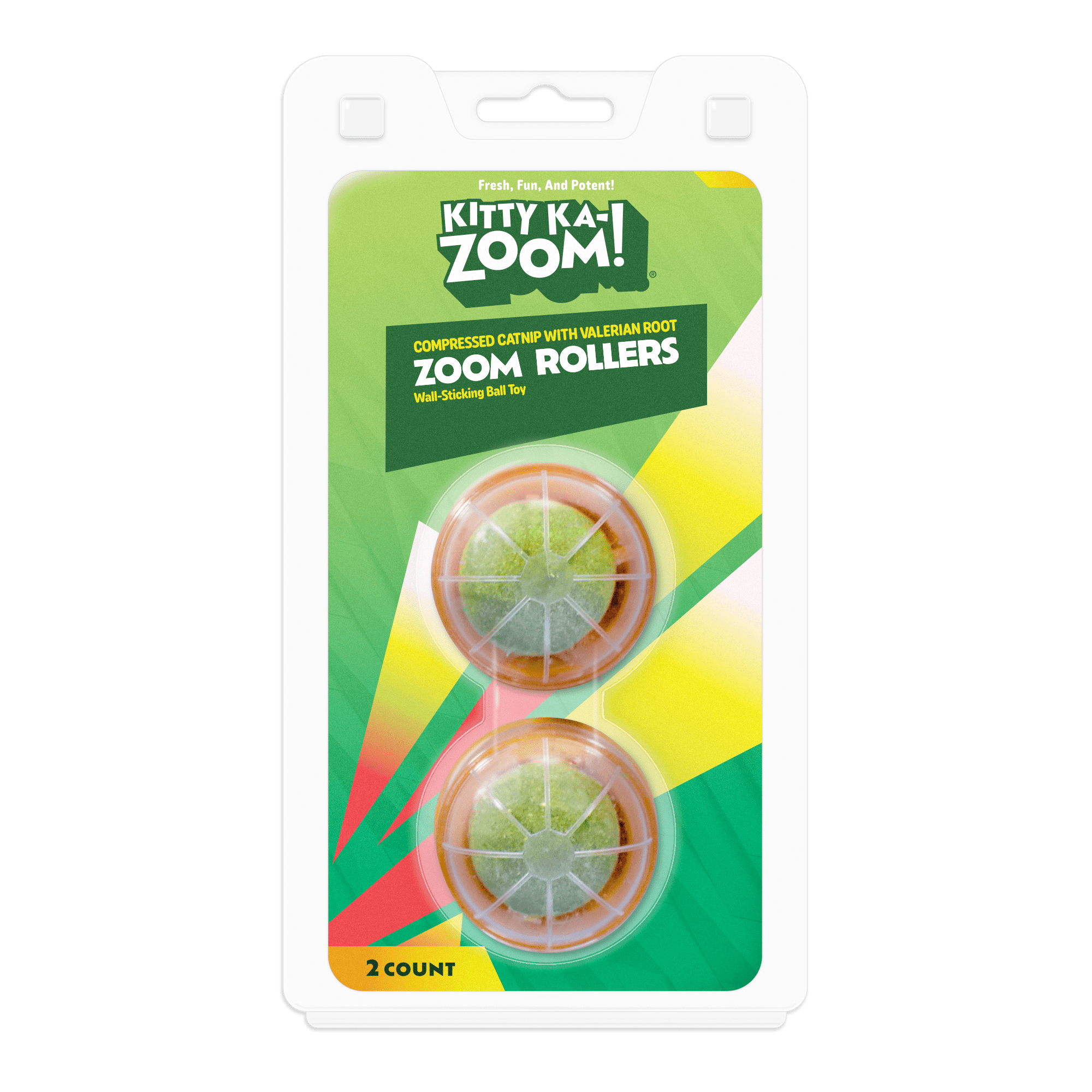 キャットフード roooma Kitty Ka Zoom Catnip and Silvervine Rollers for Cats - 2 Pack