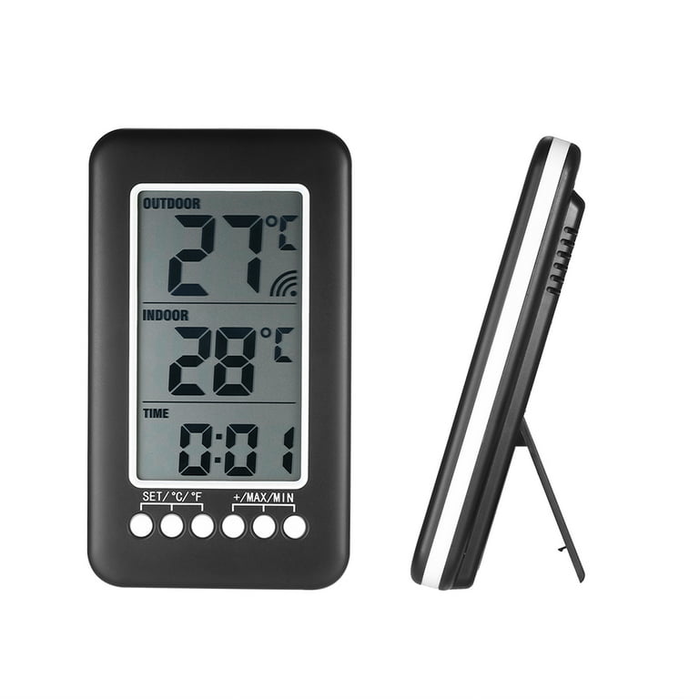 KKmoon LCD Digital Wireless Indoor/Outdoor Thermometer Clock Indoor/Outdoor Temperature  Meter With Transmitter 