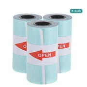 KKmoon Printable Sticker Paper Roll Direct Thermal Paper with Self-adhesive 57*30mm(2.17*1.18in) 3 Rolls