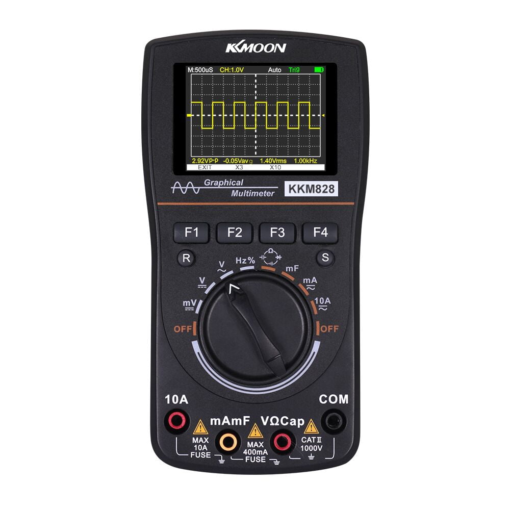 KKmoon kkm828 Intelligent Graphical Digital Oscilloscope Multimeter 2 in 1 with 2.4 Inches Color Screen 1MHz Bandwidth 2.5Msps Sampling Rate for DIY and Electronic Test