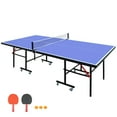 thumbnail image 1 of KL KLB Sport 8ft Mid Size Table Tennis Table Foldable Ping Pong Table Set for Indoor with W/Accessories, 1 of 9