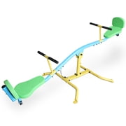 KL KLB Sport Kids Seesaw Spinning Teeter Totter, 360  rotating seesaw with backrest Outdoor Playground