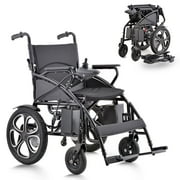 KL10- All Terrain Foldable Electric Wheelchairs for Adults - Supports up to 300lbs - Weight 70lbs_Black - Long Range - up to 12 miles